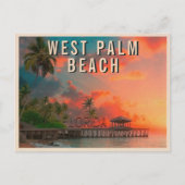 West Palm Beach Florida Tropische palmboom jaren 1 Briefkaart (Voorkant)