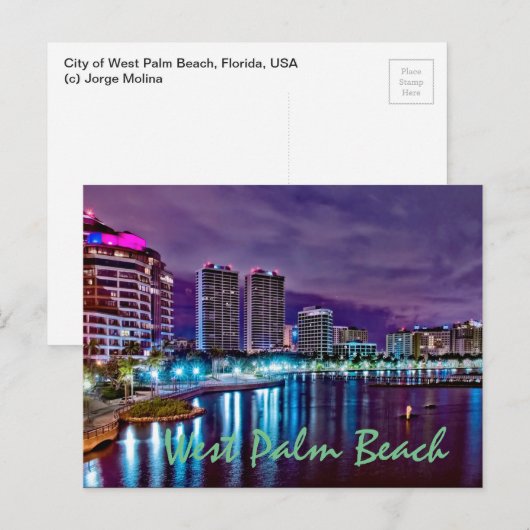 West Palm Beach, Florida, Verenigde Staten Briefkaart (Voorkant / Achterkant)