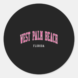 West Palm Beach Florida Vintage Atheltic College S Ronde Sticker