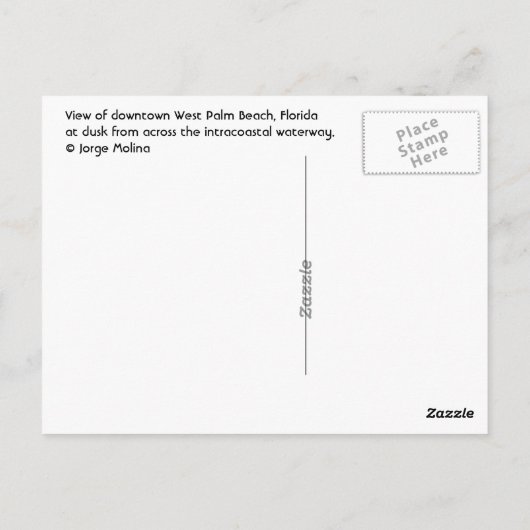 West Palm Beach, Florida, VS Briefkaart (Achterkant)