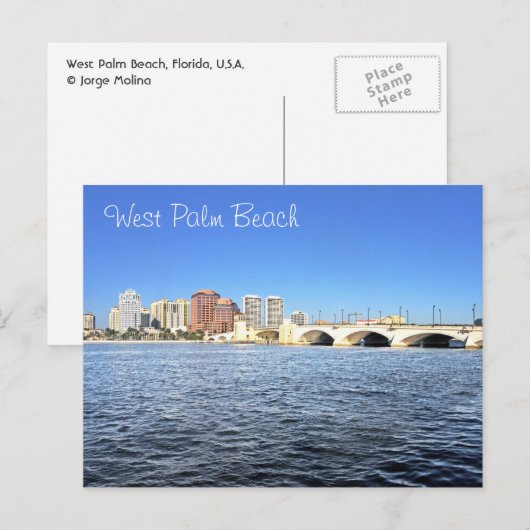 West Palm Beach, Florida, VS Briefkaart (Voorkant / Achterkant)