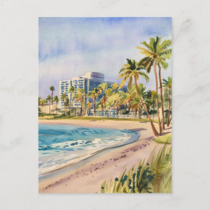 West Palm Beach, Florida, Waterverf schilderkunst Briefkaart