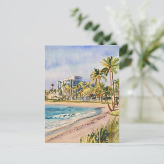 West Palm Beach, Florida, Waterverf schilderkunst Briefkaart (Staand voorkant)