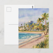 West Palm Beach, Florida, Waterverf schilderkunst Briefkaart (Voorkant / Achterkant)