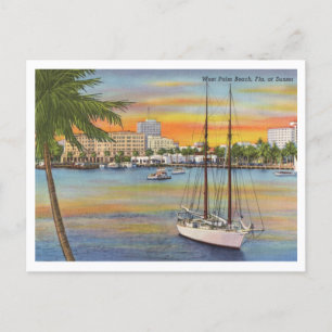 West Palm Beach Florida zonsondergang Briefkaart