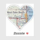 West Palm Beach  kaart Sticker (Vel)