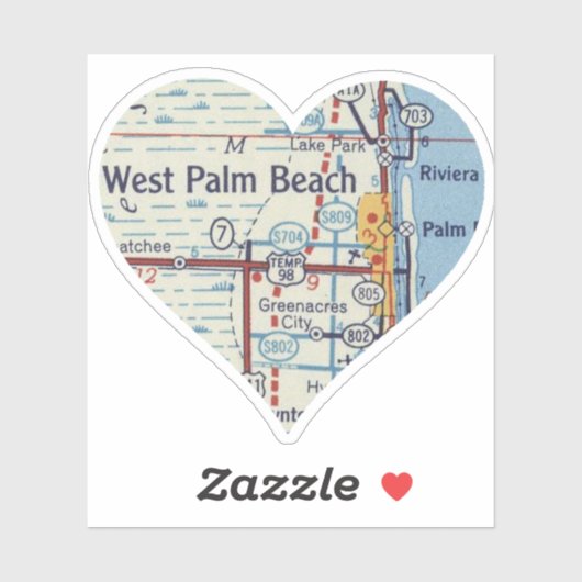 West Palm Beach  kaart Sticker (Vel)