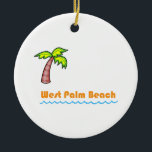 West Palm Beach Keramisch Ornament<br><div class="desc">Een prettige tropische vakantie op een palmstrand.</div>