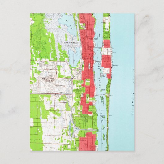  West Palm Beach & Palm Beach FL-kaart (1946) Briefkaart (Voorkant)