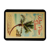 West Palm Beach Palm Tree Vintage Travel Magneet (Horizontaal)