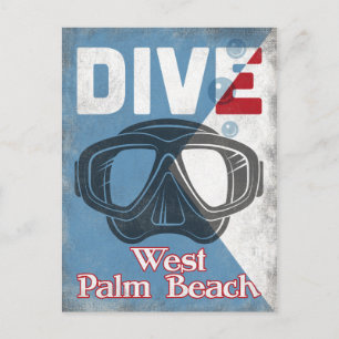West Palm Beach  Scuba Diving Mask Briefkaart