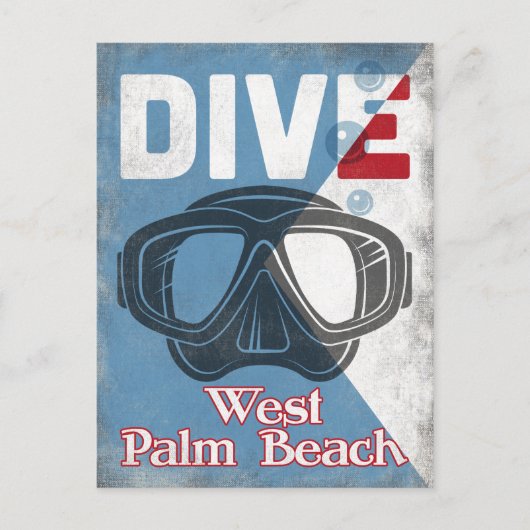 West Palm Beach  Scuba Diving Mask Briefkaart (Voorkant)