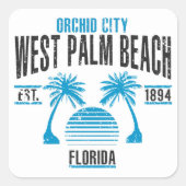 West Palm Beach Vierkante Sticker (Voorkant)