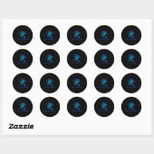 West Palm Beach Zee Blue Tribal Turtle Ronde Sticker (Vel)