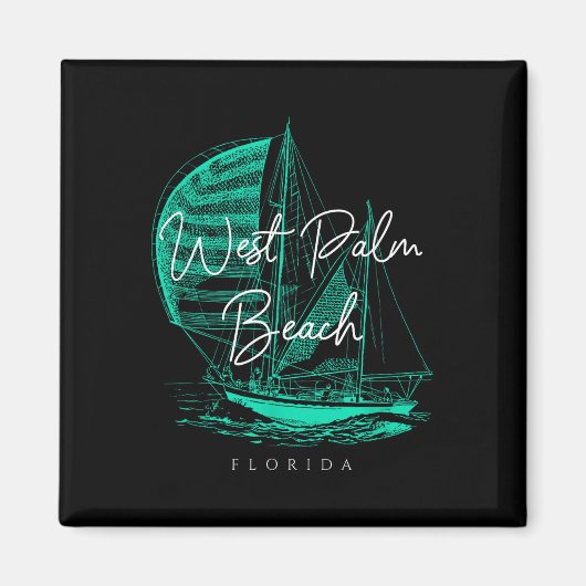 West Palm Beach zeilboot Magneet (Voorkant)