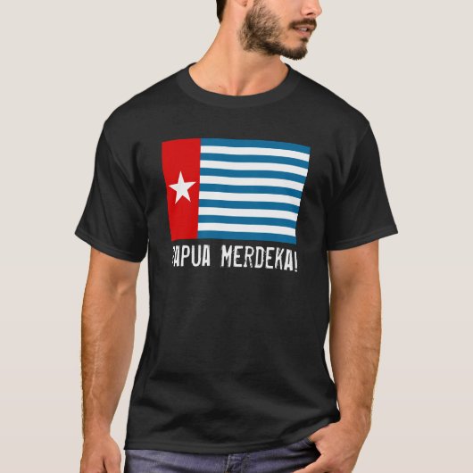 West Papua Merdeka! Morning Star Flag T-Shirt (Voorkant)