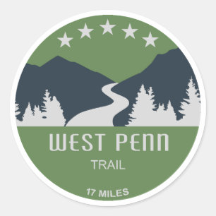 West Penn Trail Pennsylvania Ronde Sticker