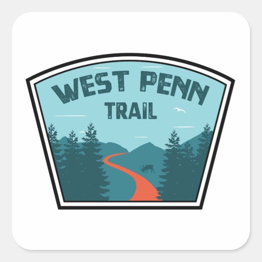 West Penn Trail Pennsylvania Vierkante Sticker (Voorkant)