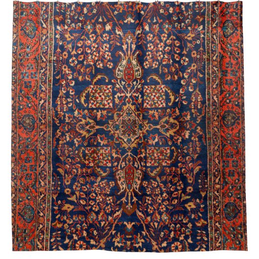 West Persia Royal Blue  Douchegordijn (Voorkant)