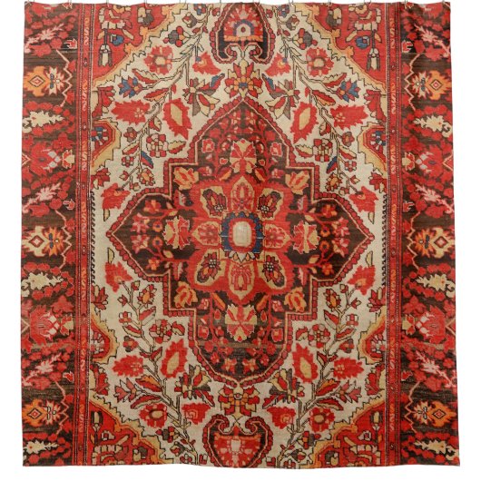 West Persia Sarouk Burnt Red Sinaasappel  Douchegordijn (Voorkant)