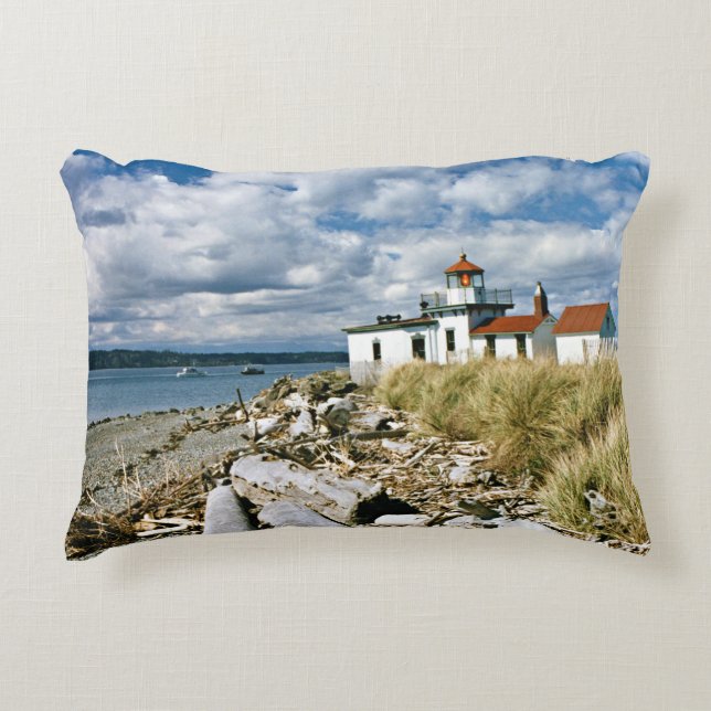 West Point Lighthouse, Seattle Washington Decoratief Kussen (Voorkant)