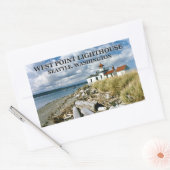 West Point Lighthouse, Seattle Washington Rechthoekige Sticker (Envelop)