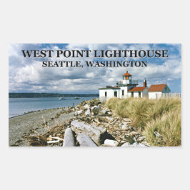 West Point Lighthouse, Seattle Washington Rechthoekige Sticker