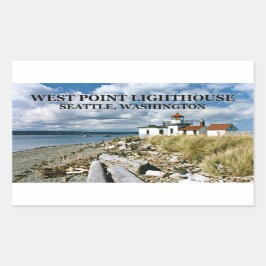 West Point Lighthouse, Seattle Washington Rechthoekige Sticker