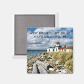 West Point Lighthouse, Washington Magnet (Voorkant / Achterkant)