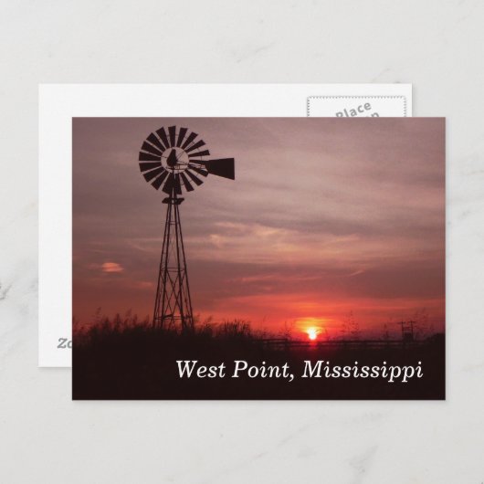 West Point, Mississippi briefkaart (Voorkant / Achterkant)