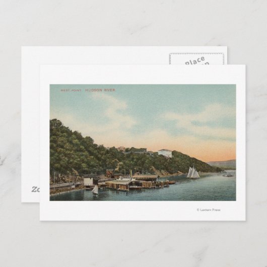 West Point, NY - Uitzicht van Harbour op de Hudson Briefkaart (Voorkant / Achterkant)