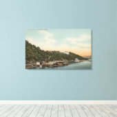 West Point, NY - Uitzicht van Harbour op de Hudson Canvas Afdruk (Insitu (Houten vloer))