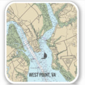 West Point Virginia Chart Sticker (Voorkant)
