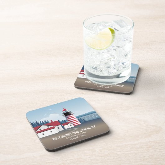 West Quoddy Head Lighthouse Bier Onderzetter (Rechterzijde)