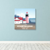West Quoddy Head Lighthouse Canvas Afdruk (Insitu (Houten vloer))