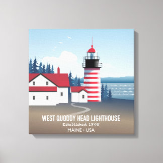 West Quoddy Head Lighthouse Canvas Afdruk