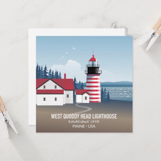 West Quoddy Head Lighthouse Kaart (Voorkant / Achterkant in situ)