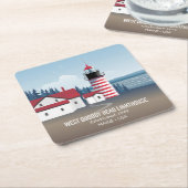 West Quoddy Head Lighthouse Kartonnen Onderzetters (Schuin)