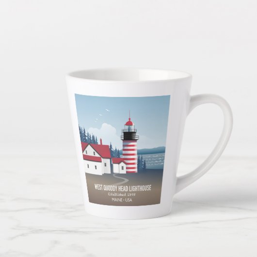 West Quoddy Head Lighthouse Latte Mok (Rechts)
