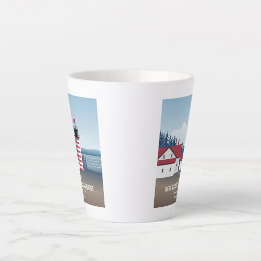 West Quoddy Head Lighthouse Latte Mok (Voorkant)