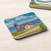 West Quoddy Head Lighthouse, Lubec, Maine Bier Onderzetter (Linkerzijde)