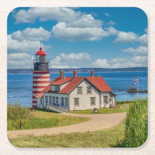 West Quoddy Head Lighthouse, Lubec, Maine Kartonnen Onderzetters