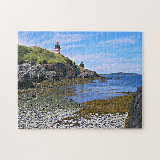 West Quoddy Head Lighthouse, Lubec Maine Legpuzzel (Horizontaal)
