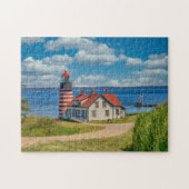 West Quoddy Head Lighthouse, Lubec, Maine Legpuzzel (Horizontaal)