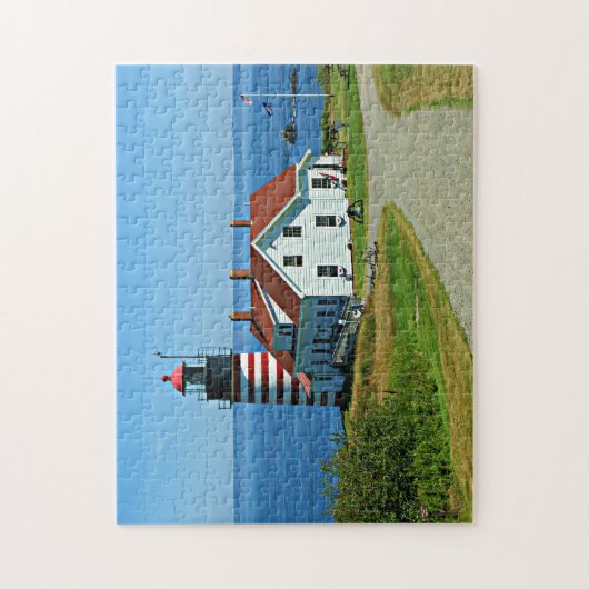 West Quoddy Head Lighthouse, Lubec Maine Legpuzzel (Verticaal)