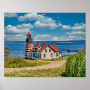 West Quoddy Head Lighthouse, Lubec, Maine Poster