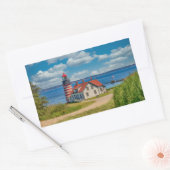 West Quoddy Head Lighthouse, Lubec, Maine Rechthoekige Sticker (Envelop)