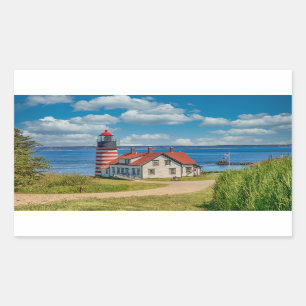 West Quoddy Head Lighthouse, Lubec, Maine Rechthoekige Sticker