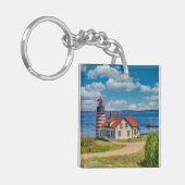 West Quoddy Head Lighthouse, Lubec, Maine Sleutelhanger (Voorkant Links)
