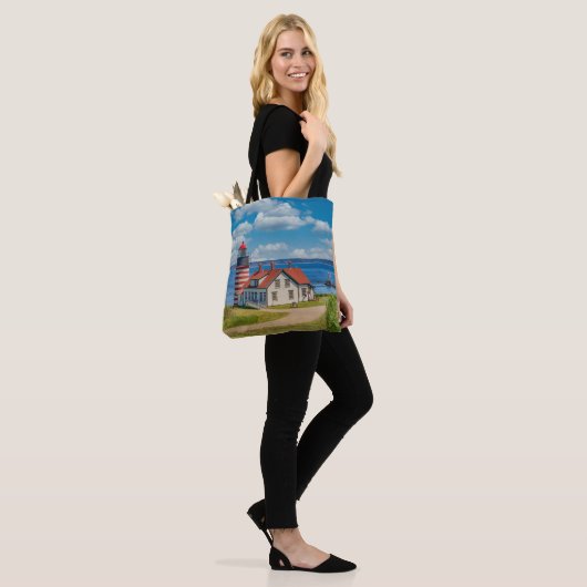 West Quoddy Head Lighthouse, Lubec, Maine Tote Bag (Op model)